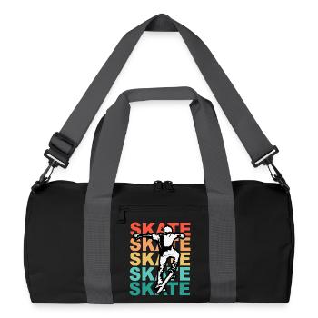 Skateboarding Cool Skater Boy Colorful - Recycled Duffel Bag - black/graphite grey - Front