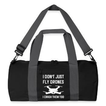I Don't Just Fly Drones I Crash Them Too - Recycled Duffel Bag - black/graphite grey - Front