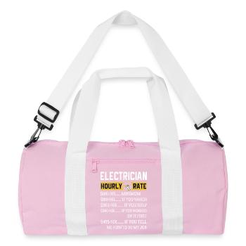 Électricien Cadeaux Électricien Taux horaire - Sac de sport recyclé - rose/blanc - Devant