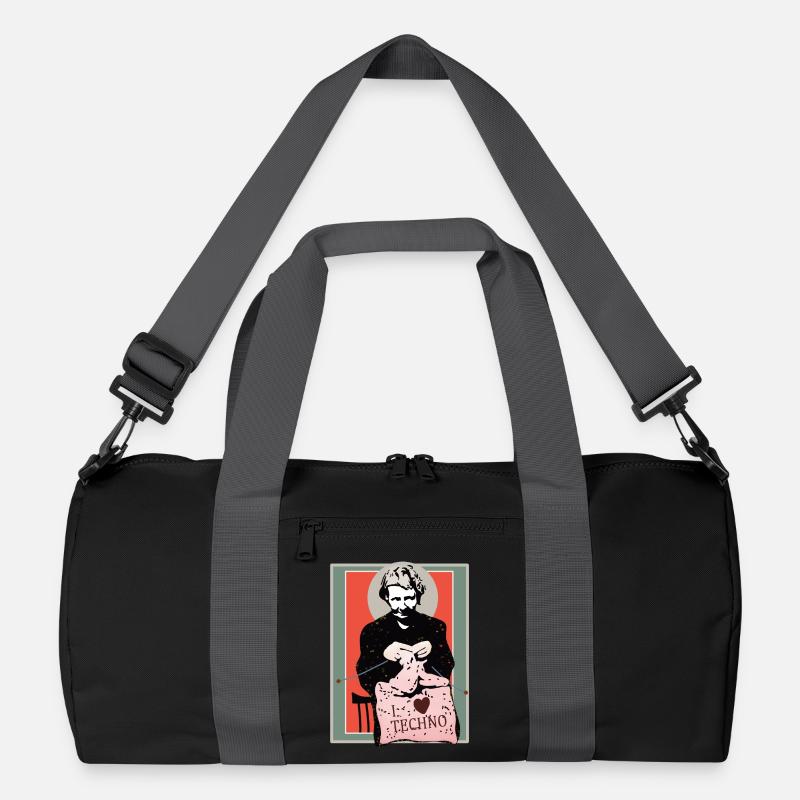 Techno Sewing Art Illustration Recycled Duffel Bag