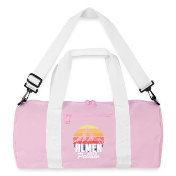 Alpine pastures instead of palm trees Mountains Skiing Mountaineering Alm - Recycled Duffel Bag - pink/white - Front