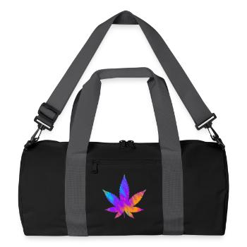Cannabis Leaf | Hemp Leaf Colorful - Recycled Duffel Bag - black/graphite grey - Front