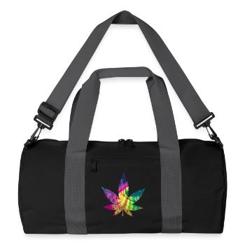 Tie Dye Batik Cannabis Leaf | Hemp leaf - Recycled Duffel Bag - black/graphite grey - Front