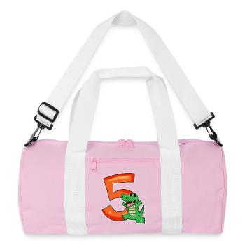5 Birthday 5 years old with animal motif - five - Recycled Duffel Bag - pink/white - Front