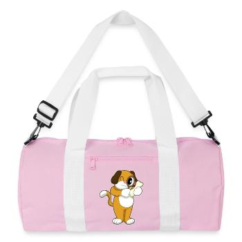 Loupe détective canine - Sac de sport recyclé - rose/blanc - Devant