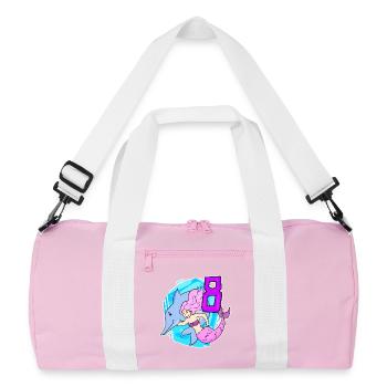 Mädchen - 8. Geburtstag Meerjungfrau - Tochter ach - Recycelte Duffel Bag - Rosa/Weiß - Vorne