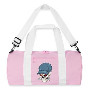Skull Mechanic Wrench Workshop - Recycled Duffel Bag - pink/white - Front