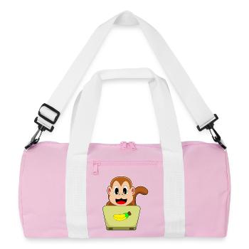 Ordinateur portable singe - Sac de sport recyclé - rose/blanc - Devant