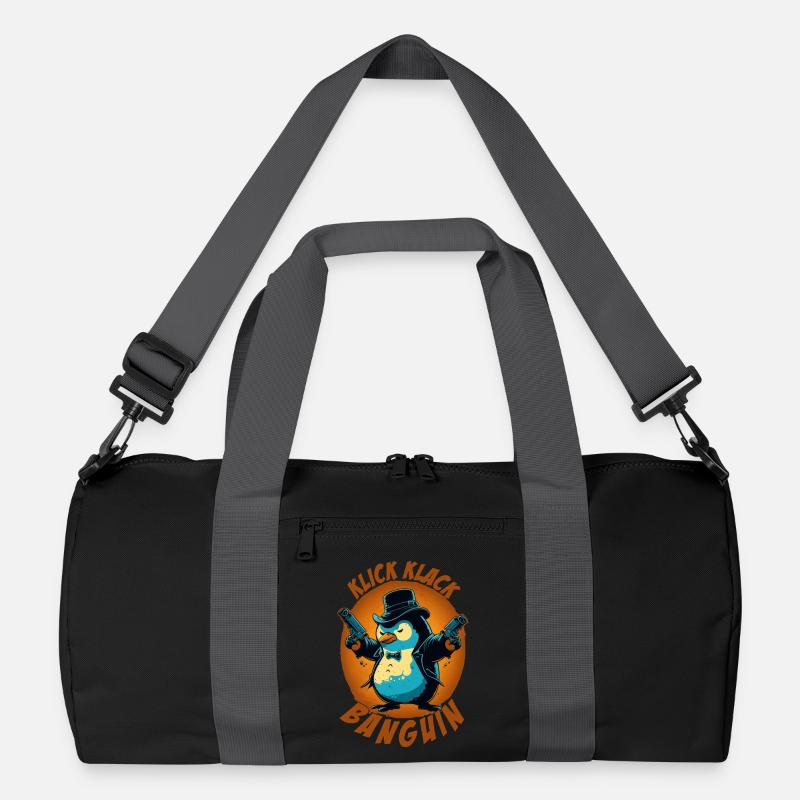 Click clack panguin penguin with guns - Recycled Duffel Bag - black/graphite grey