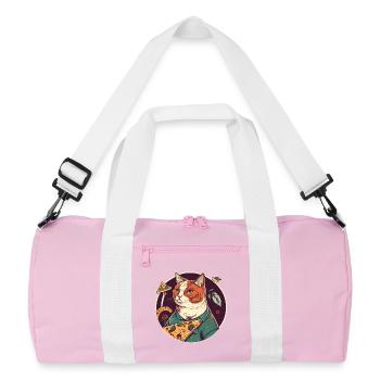 chat avec des tranches de pizza - Sac de sport recyclé - rose/blanc - Devant