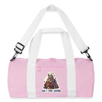 Can't Stop Looting – Fantasy RPG Gamer Design - Recycled Duffel Bag - pink/white - Front