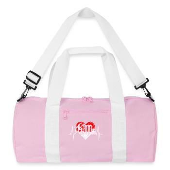 Singapur Skyline Herzschlag Asien I Love Singapore - Recycelte Duffel Bag - Rosa/Weiß - Vorne