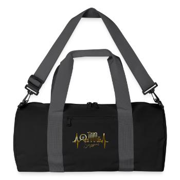 Singapur Skyline Herzschlag Asien I Love Singapore - Recycelte Duffel Bag - Schwarz/Graphitgrau - Vorne