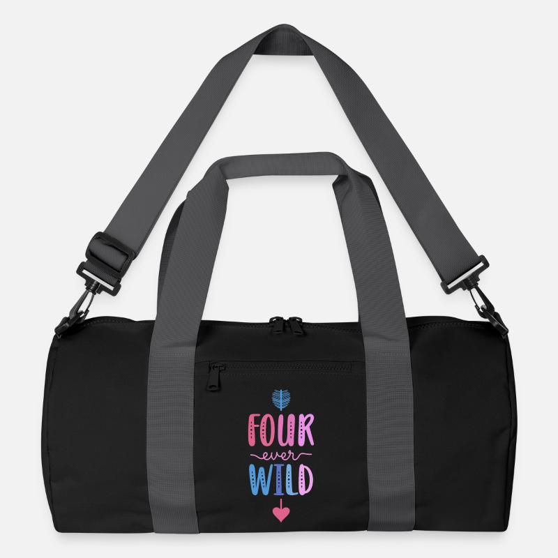 Four Ever Wild 4 Jahre 4. Geburtstag Mädchen Recycelte Duffel Bag