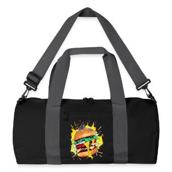 Extra Käse Burger Cheeseburge - Recycelte Duffel Bag - Schwarz/Graphitgrau - Vorne