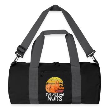 I 've lost my nuts - Recycelte Duffel Bag - Schwarz/Graphitgrau - Vorne