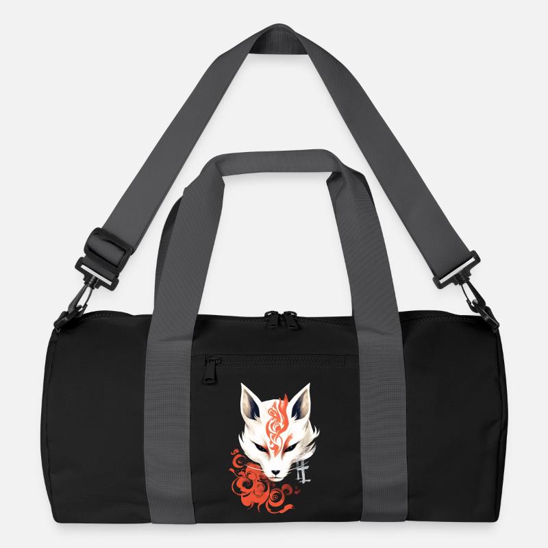 Fox Mask Kumiho Samurai Kitsune Japan Anime Recycled Duffel Bag