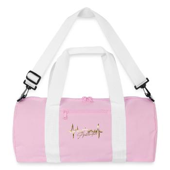 Amsterdam Skyline Niederlande Herzschlag Holland - Recycelte Duffel Bag - Rosa/Weiß - Vorne