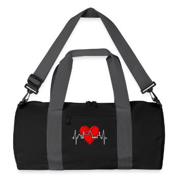 Florence Skyline Italie Heartbeat I Love Firenze - Sac de sport recyclé - noir/gris graphite - Devant