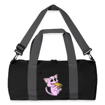 Pizza au chat Sphynx - Sac de sport recyclé - noir/gris graphite - Devant