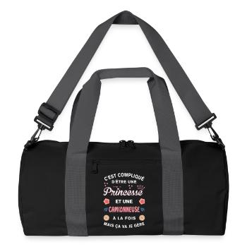 Cadeau Humoristique Camionneuse Princesse - Sac de sport recyclé - noir/gris graphite - Devant