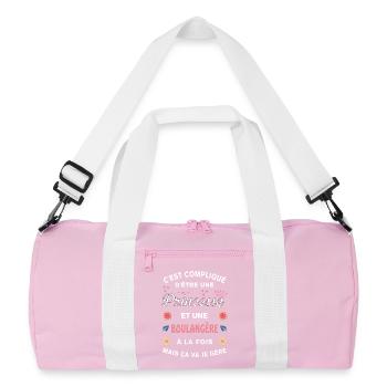 Cadeau Humoristique Boulangère Princesse - Sac de sport recyclé - rose/blanc - Devant