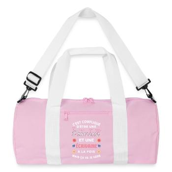 Cadeau Humoristique écrivaine Princesse - Sac de sport recyclé - rose/blanc - Devant