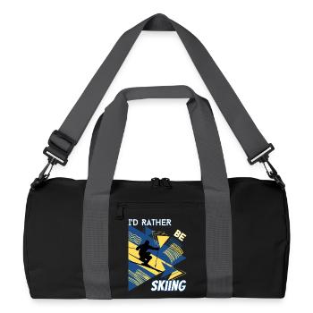 I'd Rather Ski - Ski Wintersportler Skifahrer - Recycelte Duffel Bag - Schwarz/Graphitgrau - Vorne