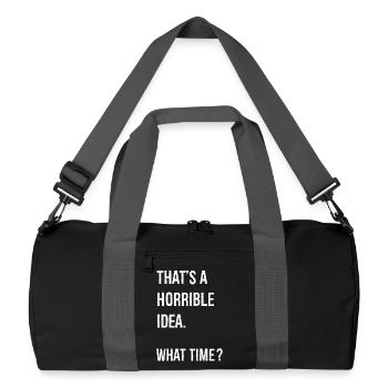 C’est une idée horrible quelle heure drôle chemise - Sac de sport recyclé - noir/gris graphite - Devant