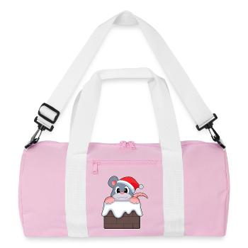 Chapeau de Noël de Souris - Sac de sport recyclé - rose/blanc - Devant