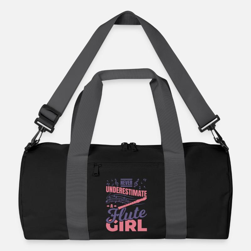 Unterschätze nie ein Flötenmädchen Recycelte Duffel Bag