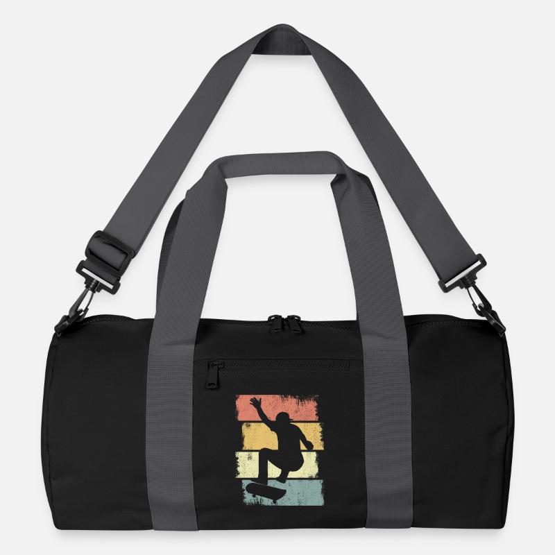 Skateboard Junge Zeichnung Recycelte Duffel Bag