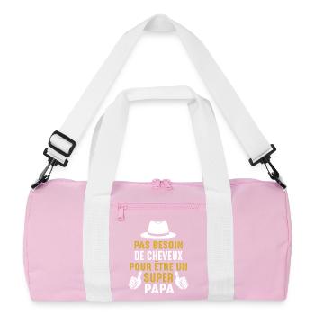 Papa Chauve Cadeau Humour Citation Drôle 2024 - Sac de sport recyclé - rose/blanc - Devant