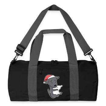Italian Greyhound Dog Animal Christmas - Recycled Duffel Bag - black/graphite grey - Front