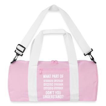 What Part of Binary Code Don't You Understand - Recycled Duffel Bag - pink/white - Front