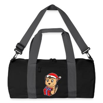 Suricate avec chapeau de Père Noël - Noël - Sac de sport recyclé - noir/gris graphite - Devant