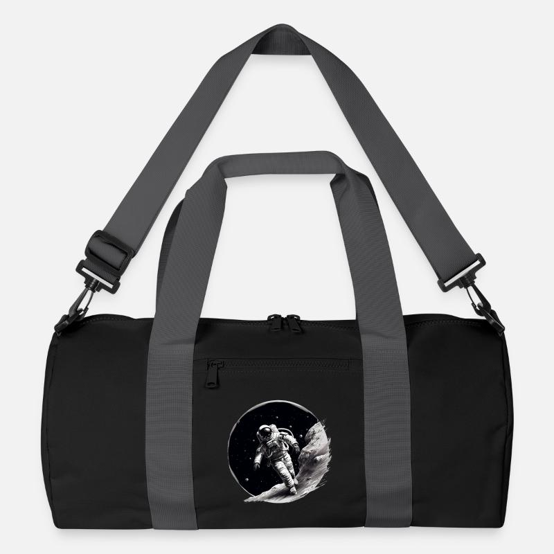 astronaut on the moon - Recycled Duffel Bag - black/graphite grey