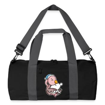 Autruche avec oreiller et bonnet de sommeil - Sac de sport recyclé - noir/gris graphite - Devant