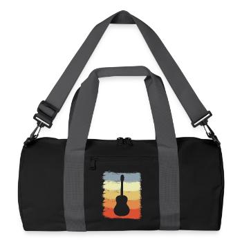 Croquis de guitare look vintage - Sac de sport recyclé - noir/gris graphite - Devant