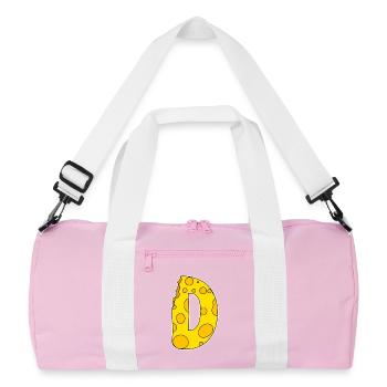 Buchstabe D - Anfangsbuchstabe D - Käse Motiv - Recycelte Duffel Bag - Rosa/Weiß - Vorne