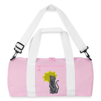 Cat Umbrella - Recycled Duffel Bag - pink/white - Front