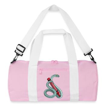 Snake Student Crayon School - Recycled Duffel Bag - pink/white - Front