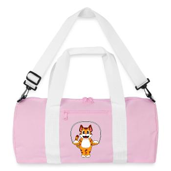 Tiger Jump Rope Skipping Rope Fitness - Recycled Duffel Bag - pink/white - Front