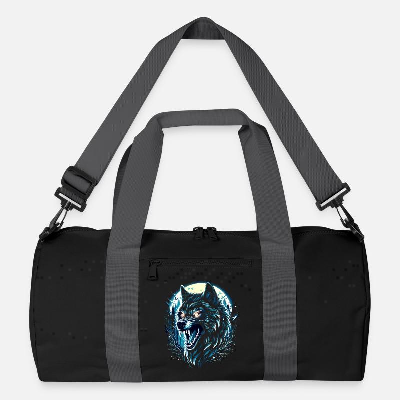 Mystic Wolf - Full Moon Night Recycled Duffel Bag