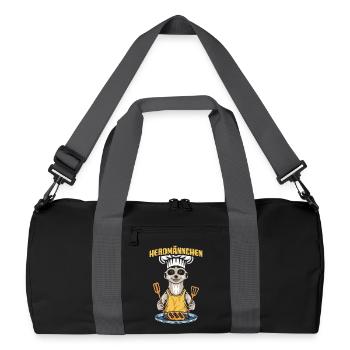 Herdmännchen Koch T-Shirt – Spaß in der Küche - Recycelte Duffel Bag - Schwarz/Graphitgrau - Vorne