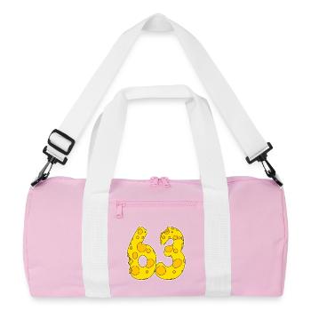 63 Jahre Lustig Käse - Recycelte Duffel Bag - Rosa/Weiß - Vorne