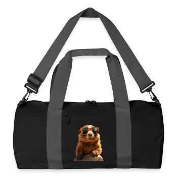 Marmot with sunglasses Rodent Ground Squirrel - Recycled Duffel Bag - black/graphite grey - Front