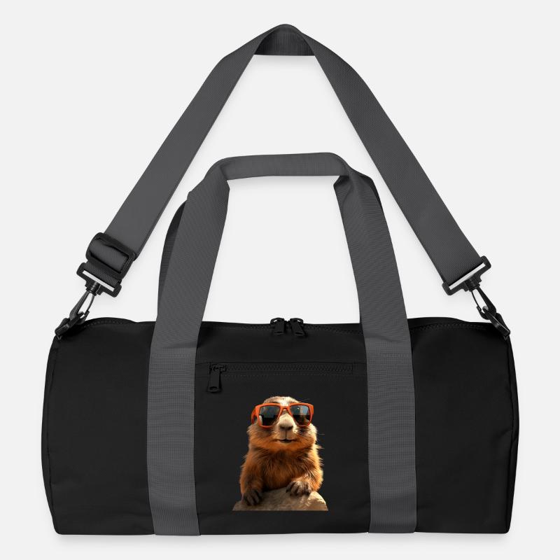 Murmeltier mit Sonnenbrille Nagetier Erdhörnchen Recycelte Duffel Bag