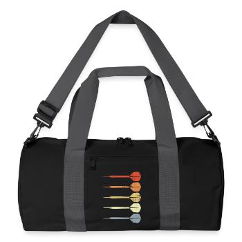 Vintage Dartpfeile Skizze - Recycelte Duffel Bag - Schwarz/Graphitgrau - Vorne