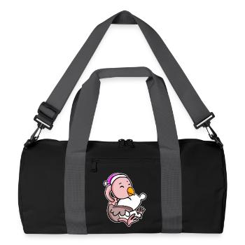 Autruche fatiguée endormie fille endormie - Sac de sport recyclé - noir/gris graphite - Devant